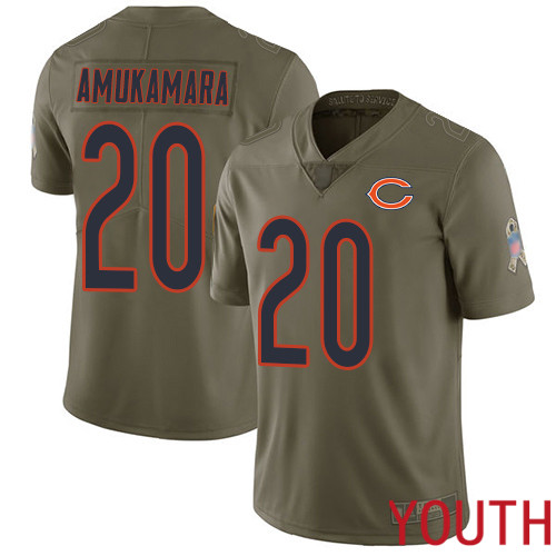 Chicago Bears Limited Olive Youth Prince Amukamara Jersey NFL Football #20 2017 Salute to Service->youth nfl jersey->Youth Jersey